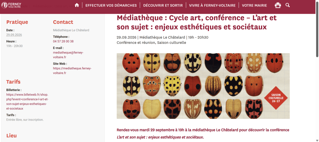 BLAIRE Conférence médiathèque Ferney-Voltaire